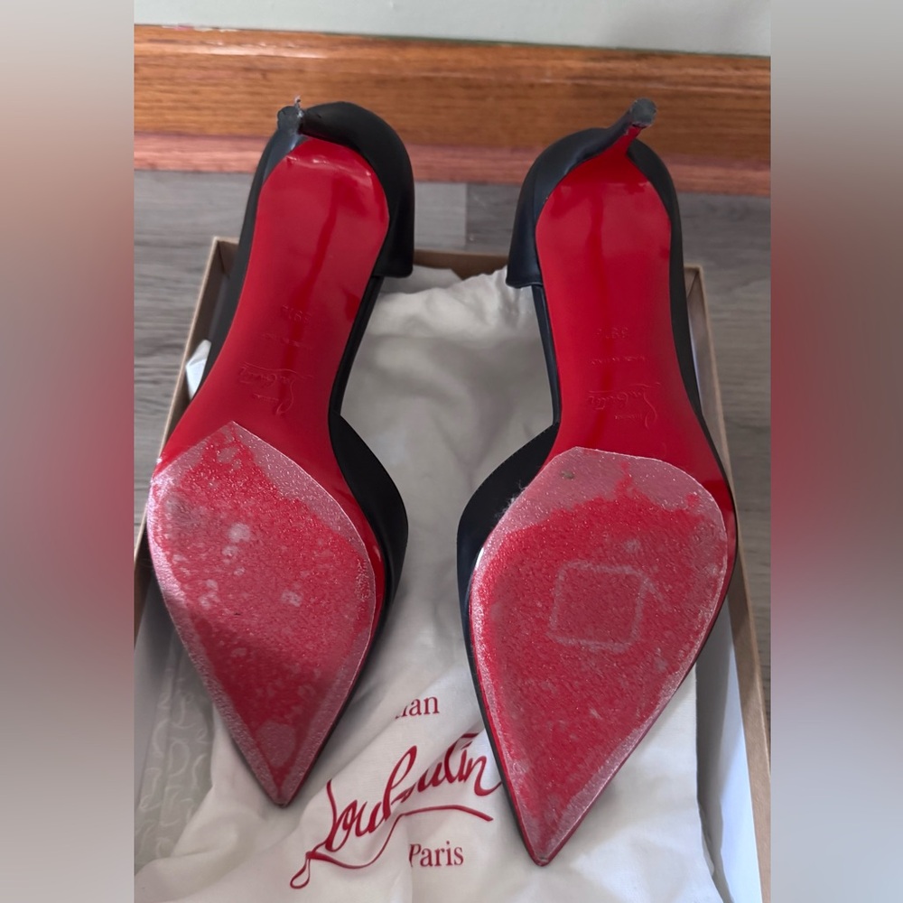 Christian Louboutin Iriza 85 Black  Leather Pumps - Picture 9 of 9